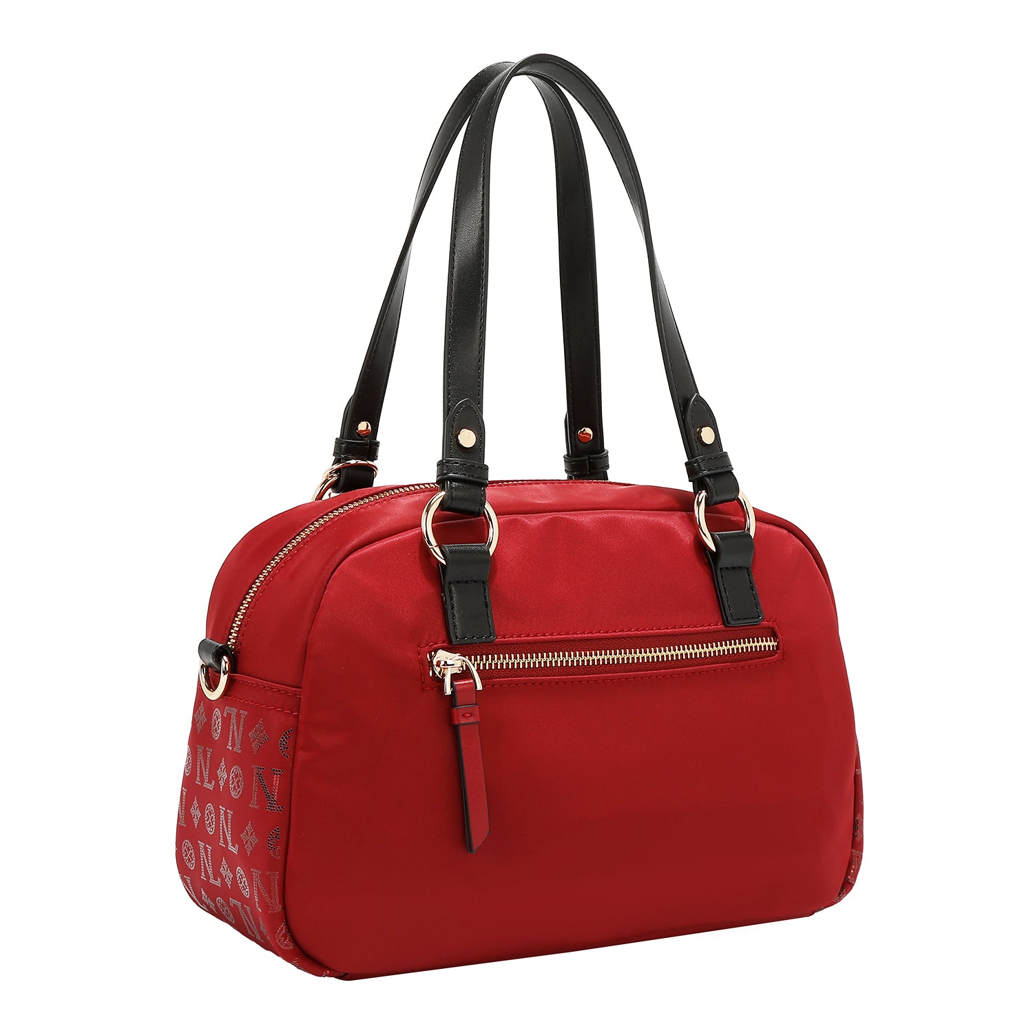 BOLSO BOSTON CON LOGOTIPO MONOGRAMA (ROJO)