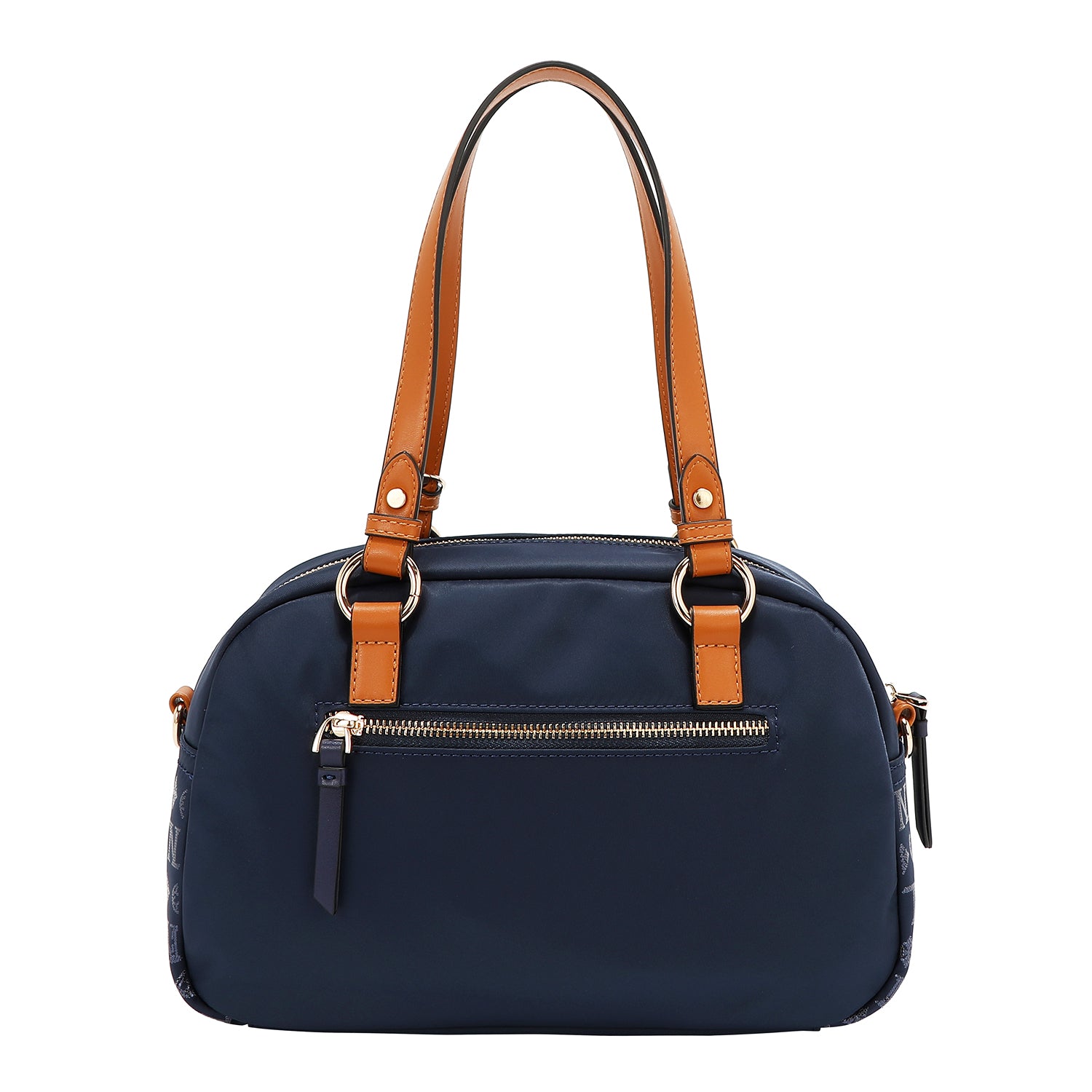BOLSO BOSTON CON LOGOTIPO MONOGRAMA (AZUL)