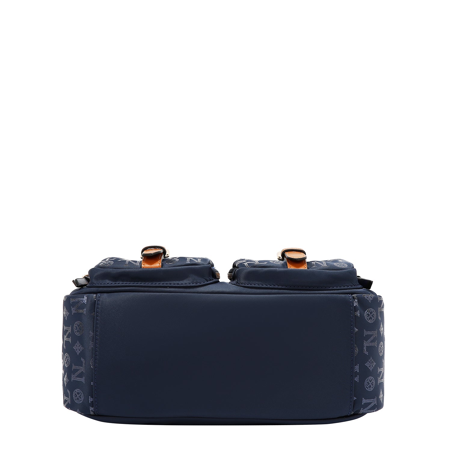 BOLSO BOSTON CON LOGOTIPO MONOGRAMA (AZUL)