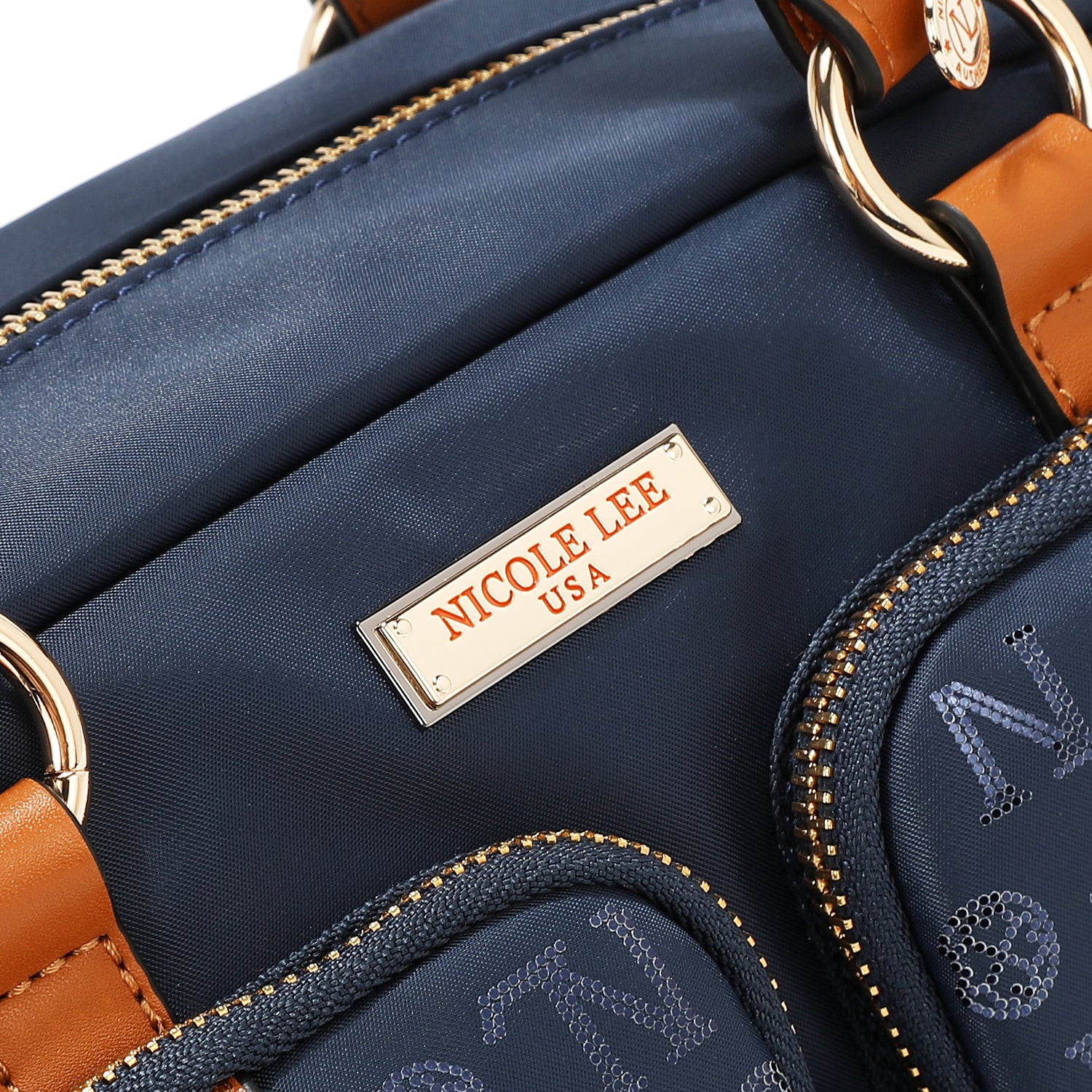 BOLSO BOSTON CON LOGOTIPO MONOGRAMA (AZUL)