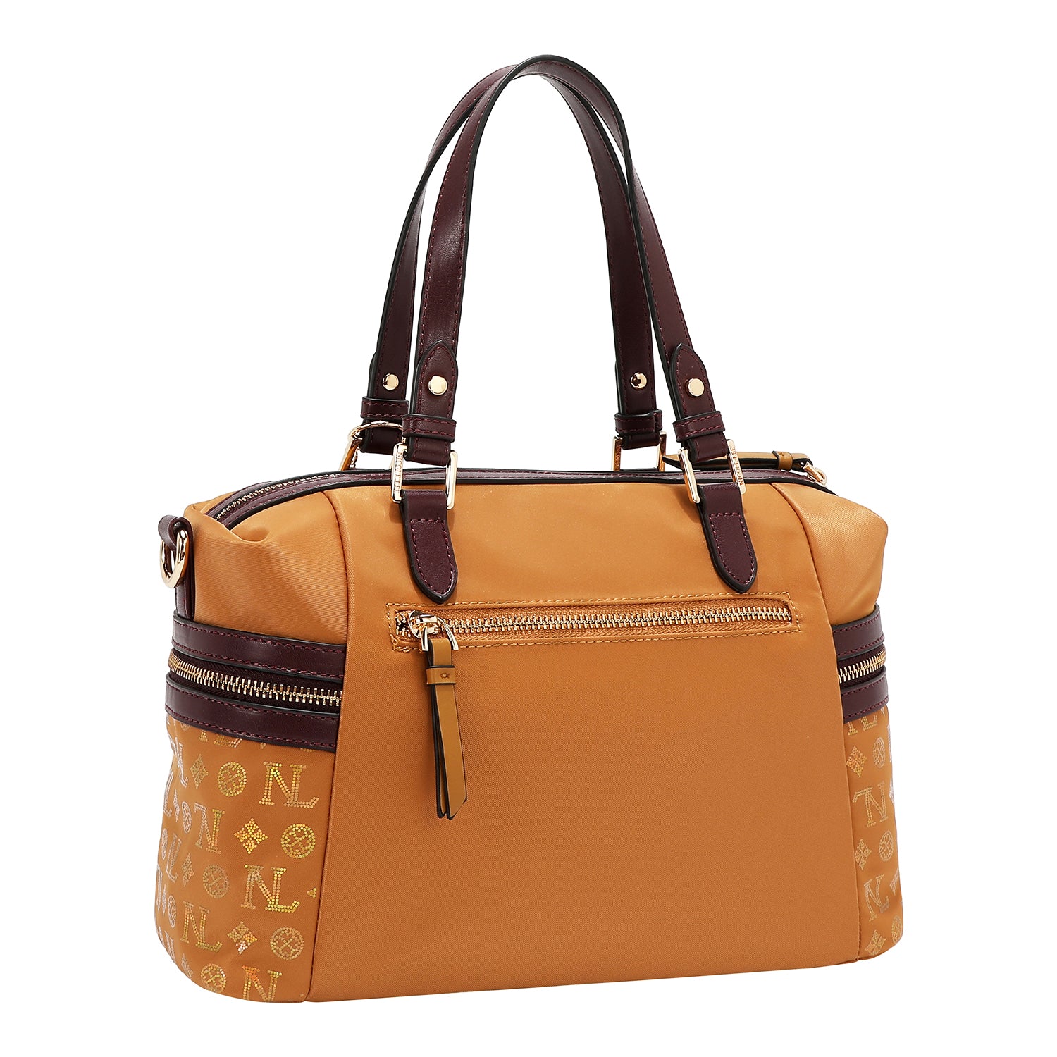 SATCHEL-TASCHE MIT MONOGRAMM-LOGO (KAMEL)