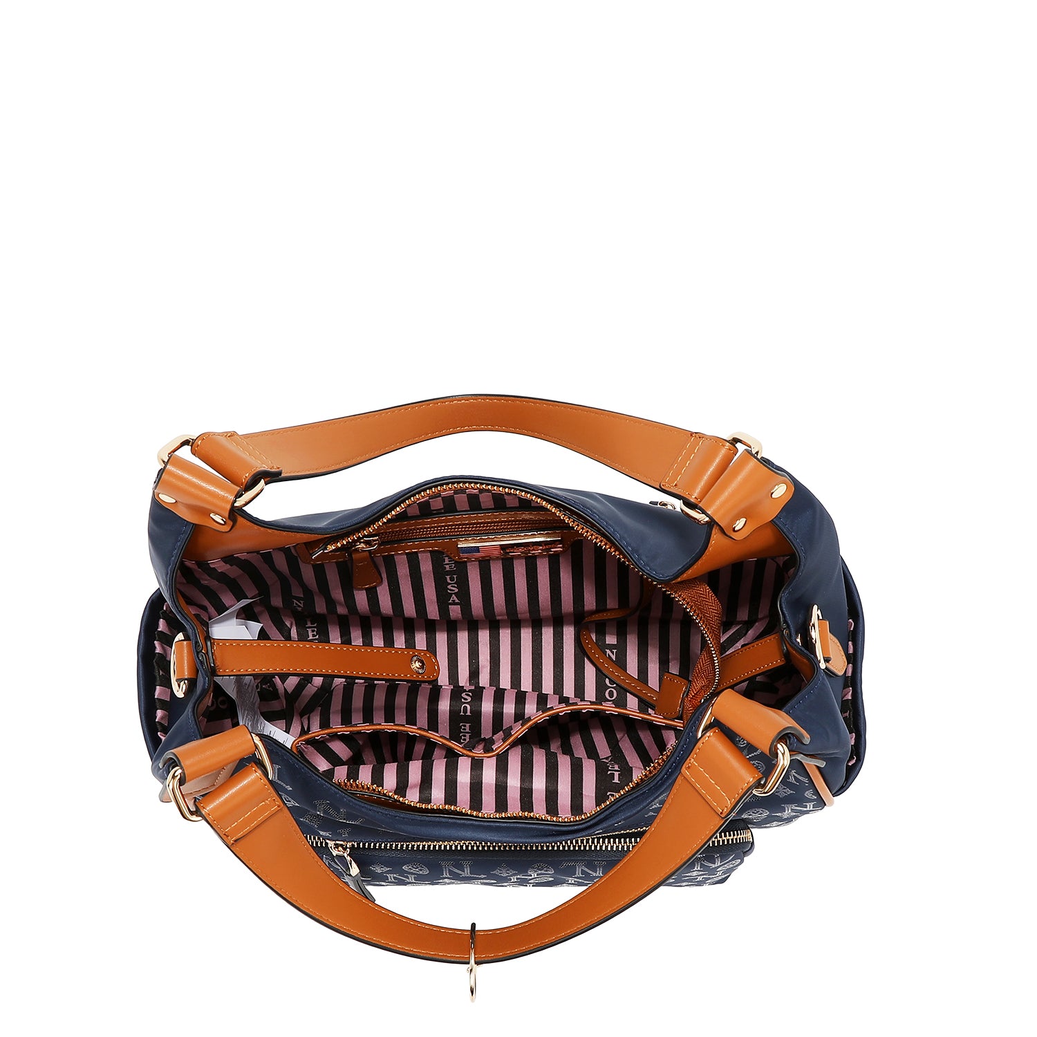 BOLSO DE HOMBRO CON LOGO MONOGRAMA (NEGRO)