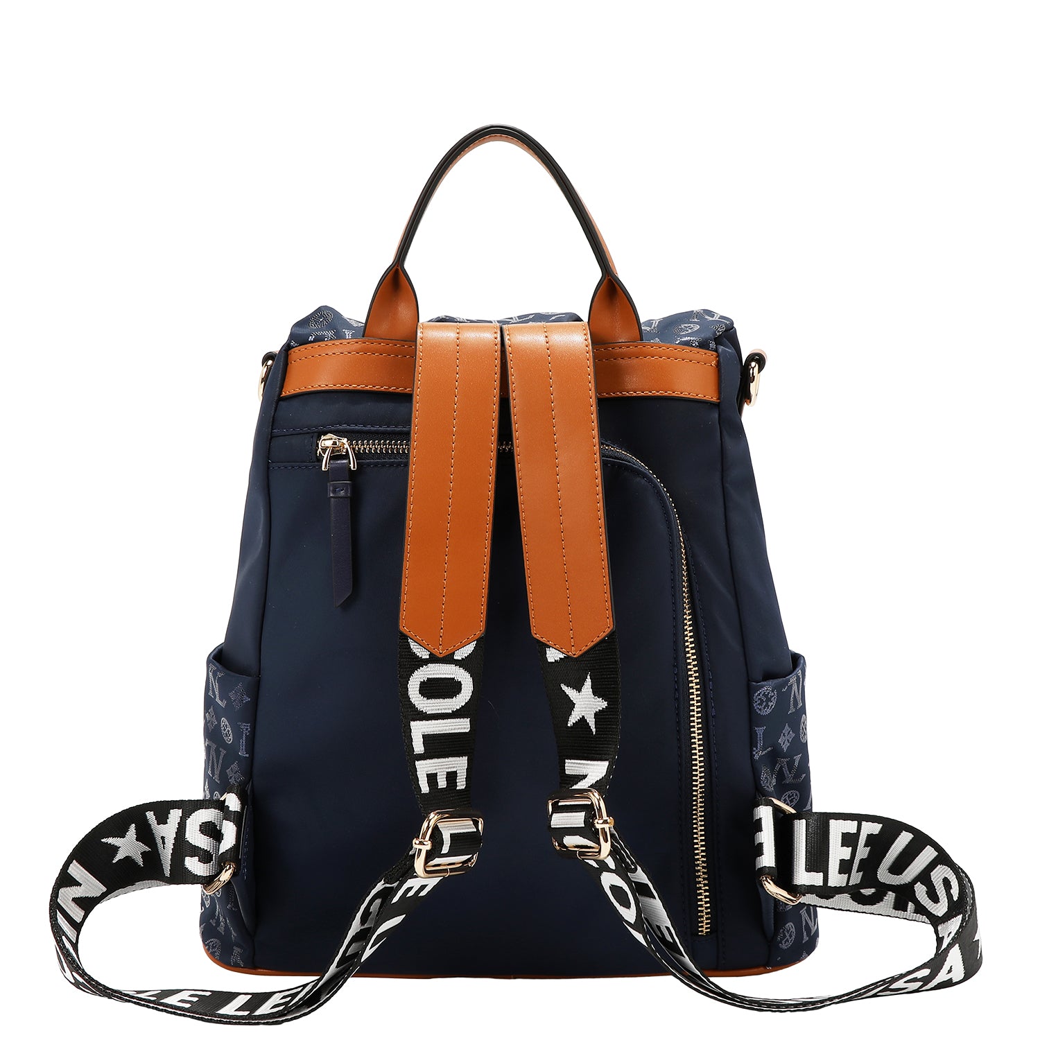 BACKPACK WITH MONOGRAM LOGO (BLUE)