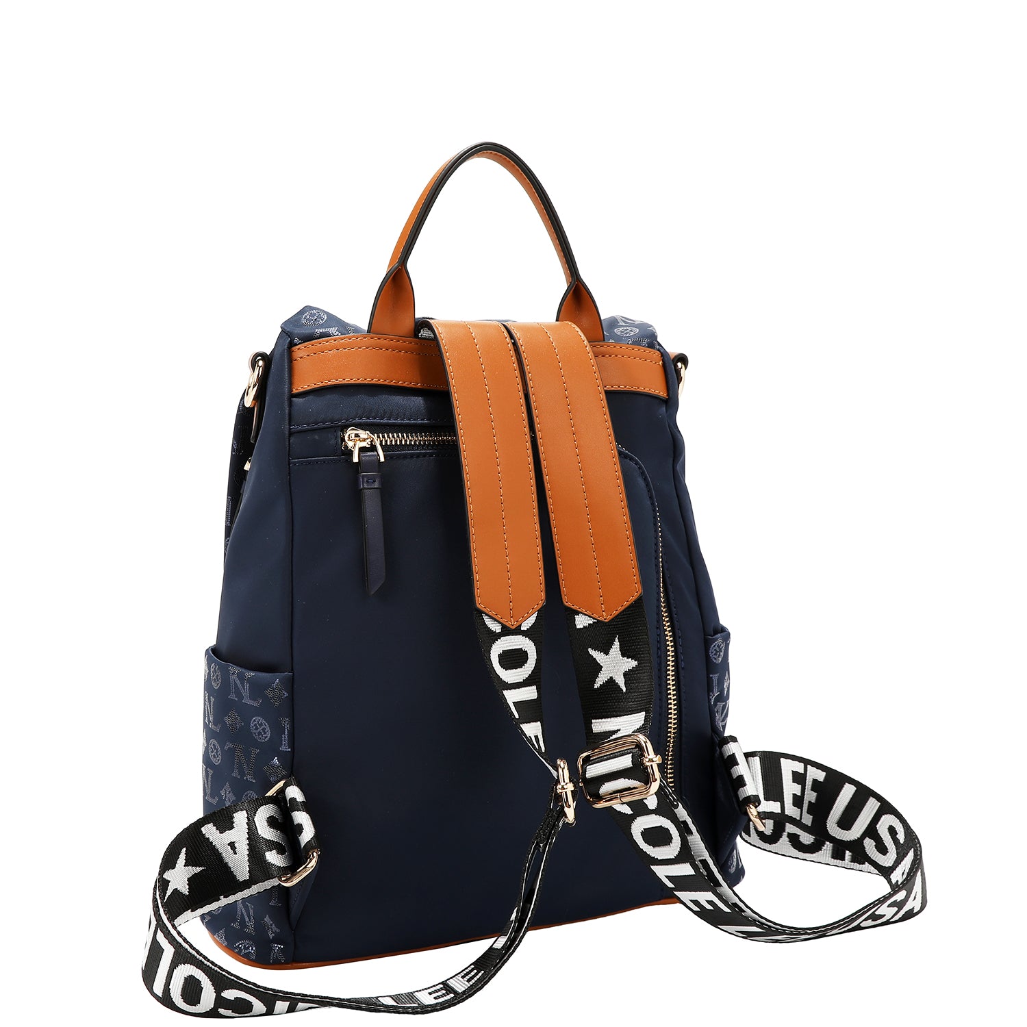 BACKPACK WITH MONOGRAM LOGO (BLUE)