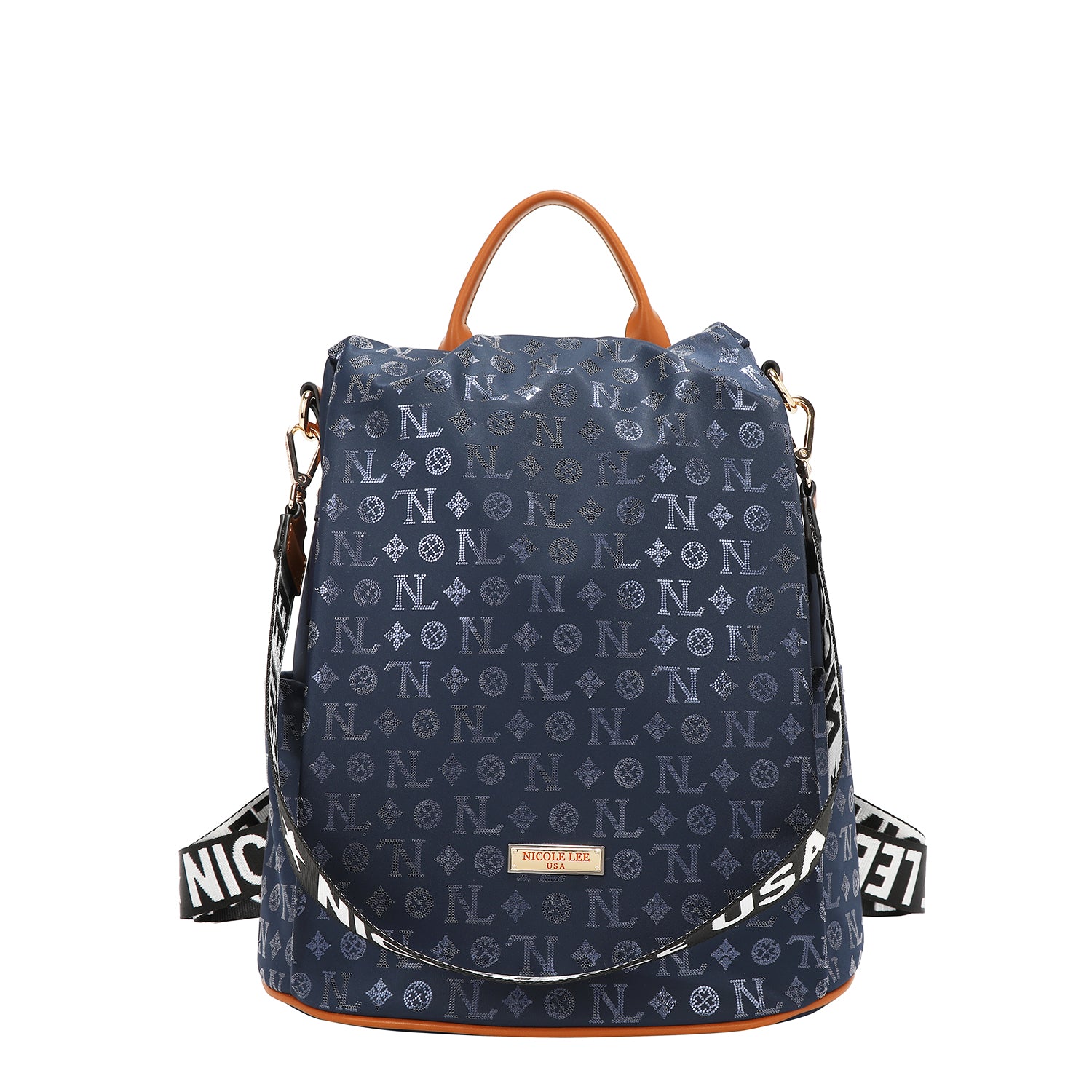 BACKPACK WITH MONOGRAM LOGO (BLUE)