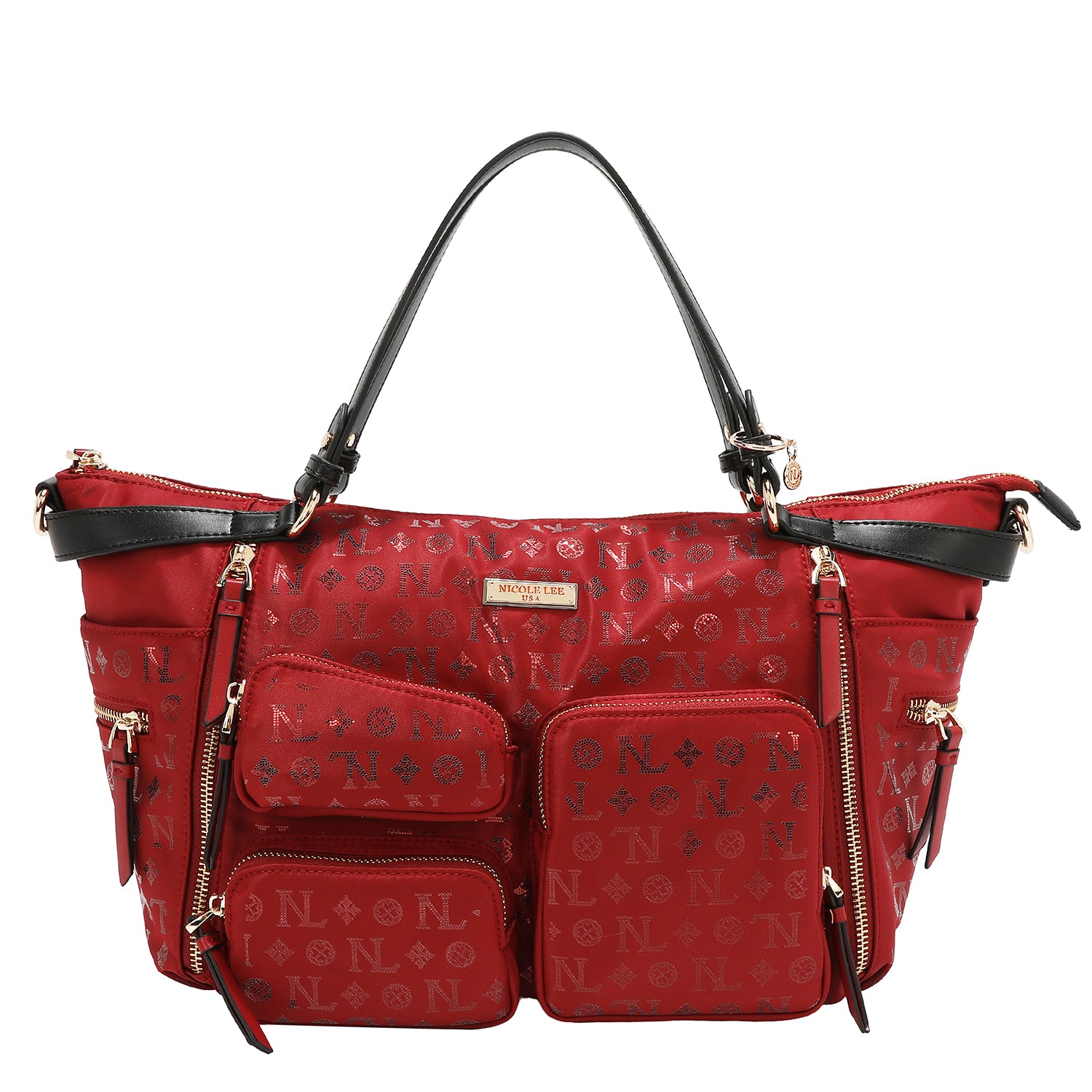 BORSA SHOPPING CON LOGO MONOGRAMMA (ROSSO)