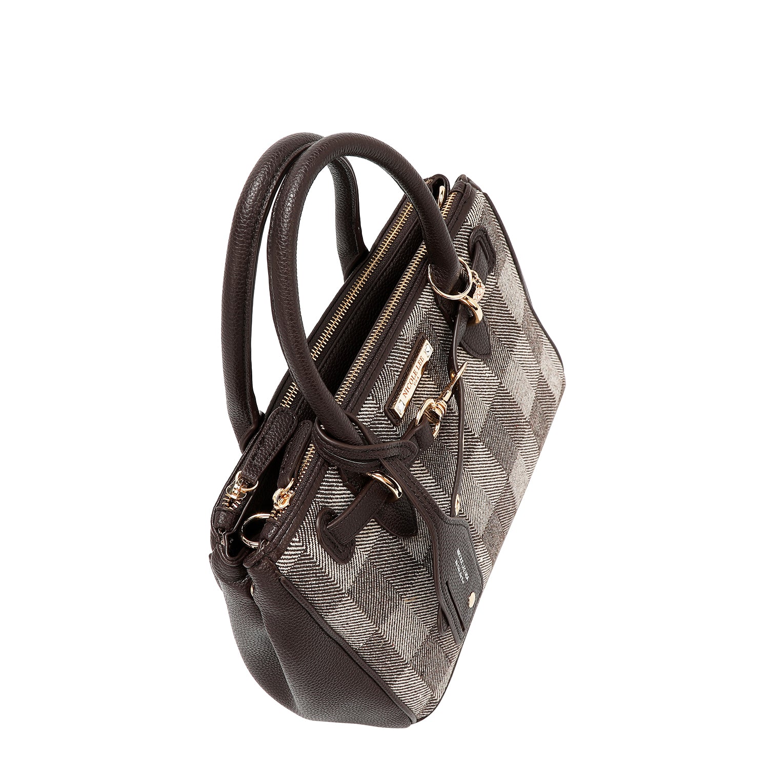 BOLSO DE CUADROS CHIC (MARRON)