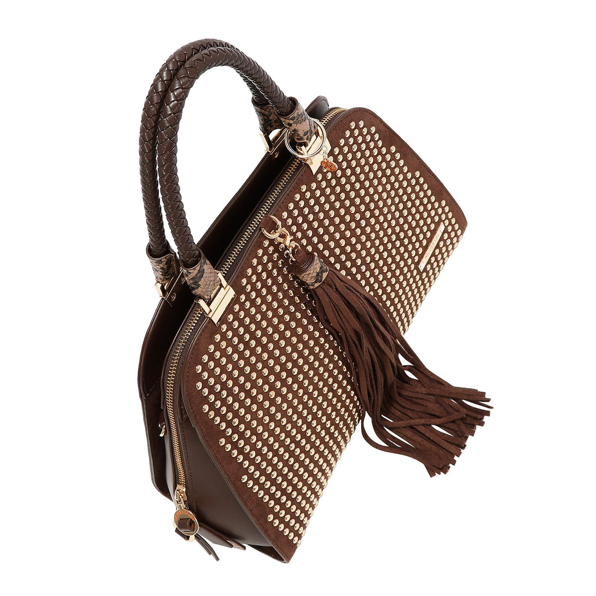 BOLSO DOMO CON TACHUELAS (BROWN)
