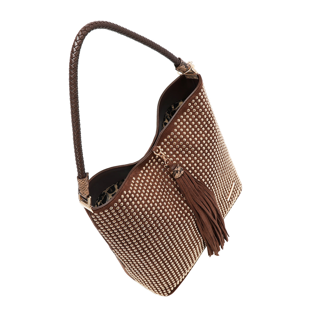 BOLSO BOHO CON TACHUELAS (MARRON)