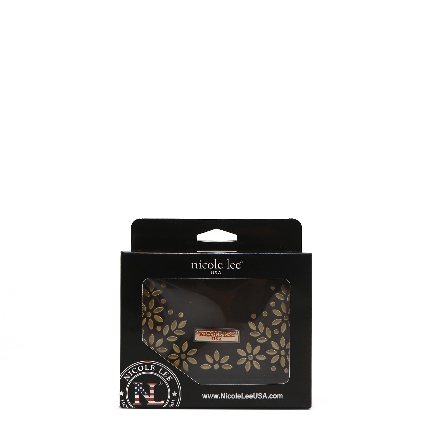 CARTERA COMPACTA CON ESTAMPADO FLORAL DE HOJAS (OLIVA)