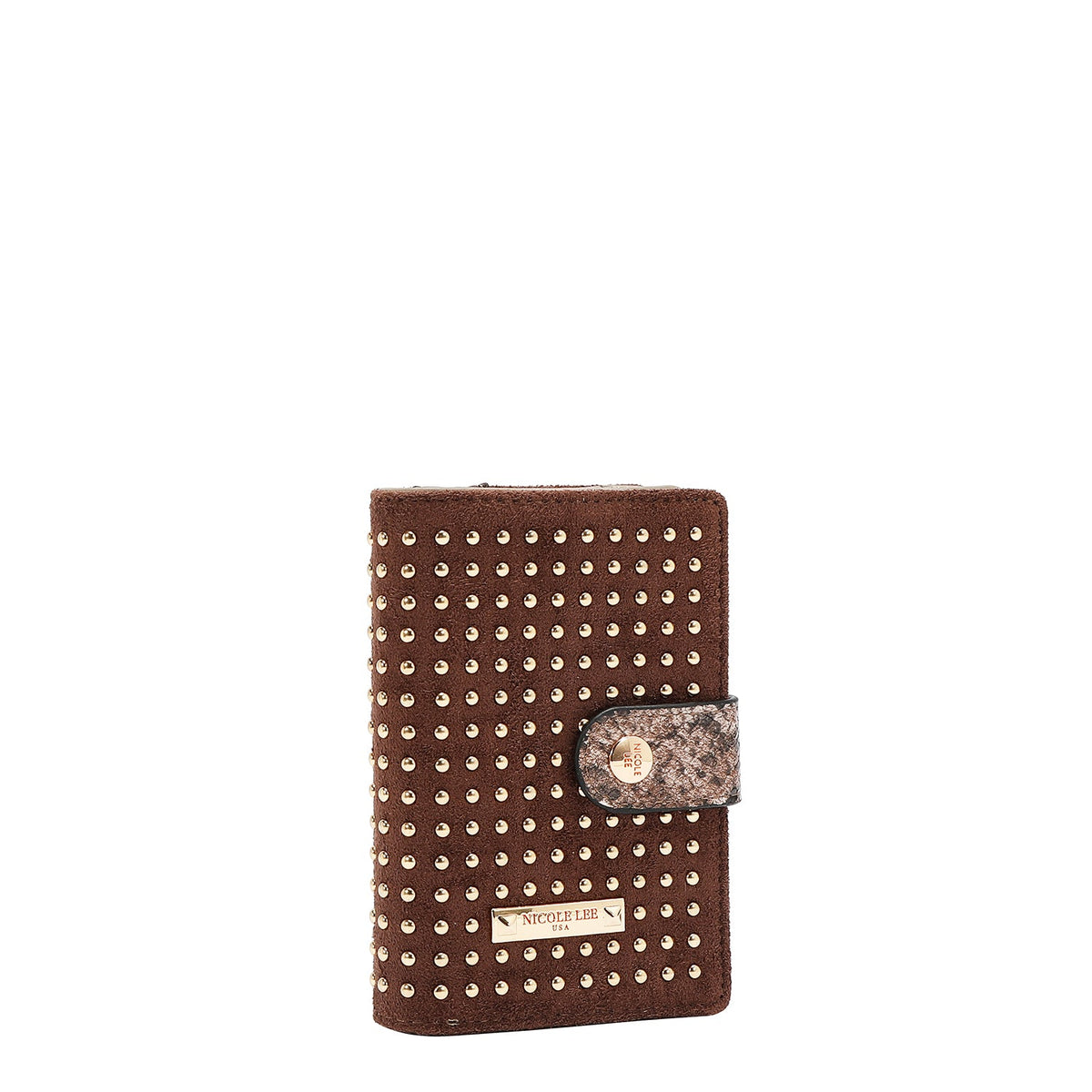 CARTERA CON TACHUELAS (MARRON)