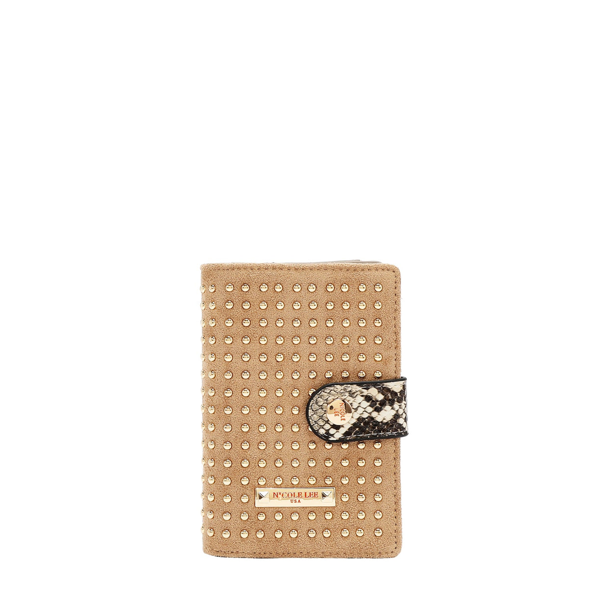 CARTERA CON TACHUELAS (TAUPE)