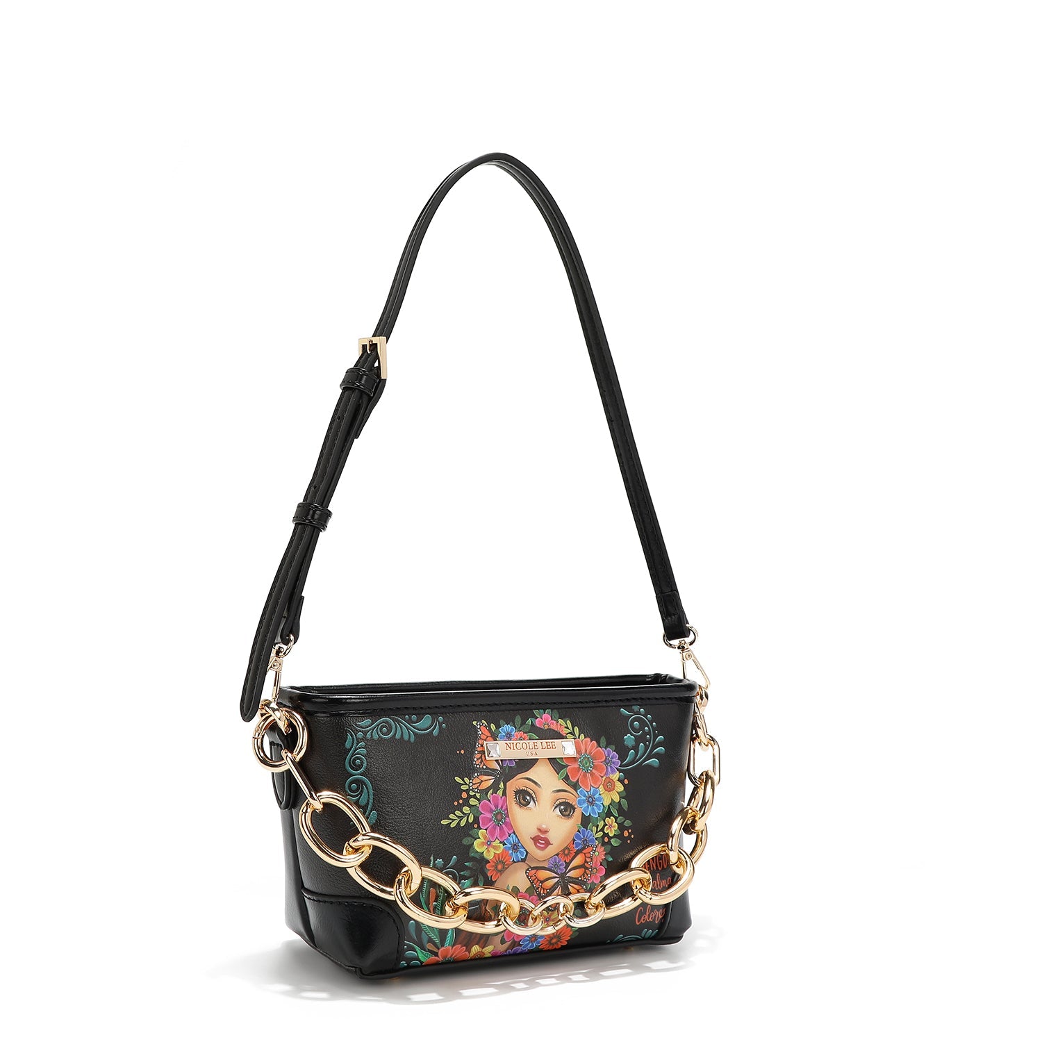 BOLSA PEQUENA COM CORRENTE <tc>ALMA DE COLORES</tc>