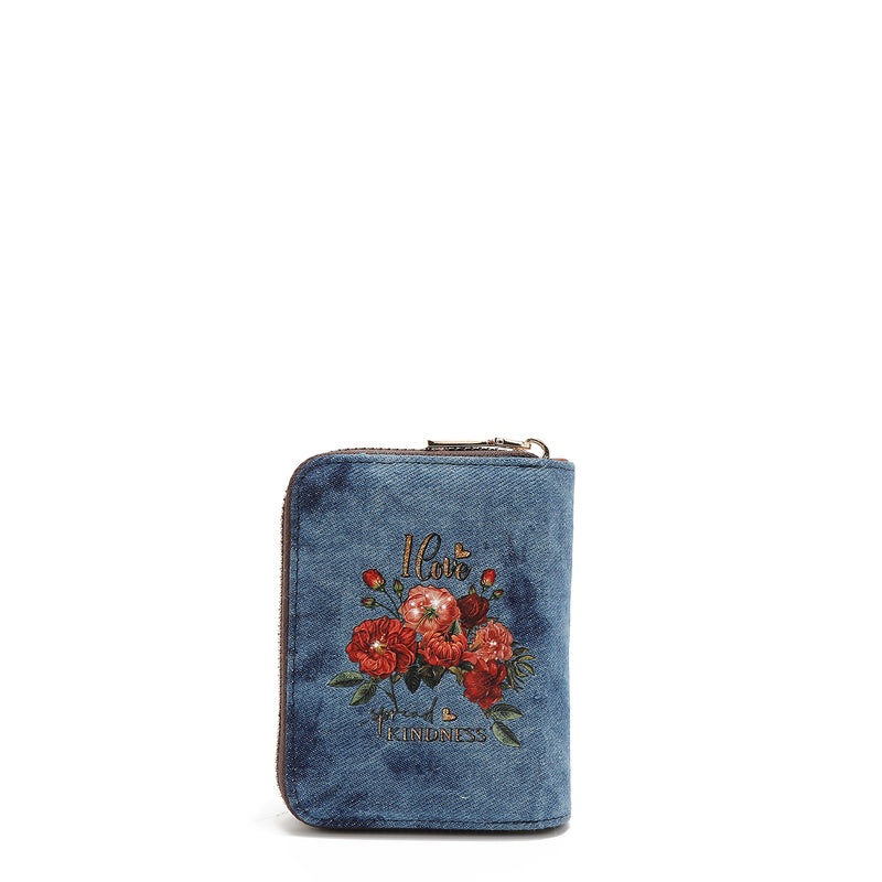 PORTEFEUILLE PLIABLE COEUR EN DENIM (<tc>BLIND DATE</tc> )