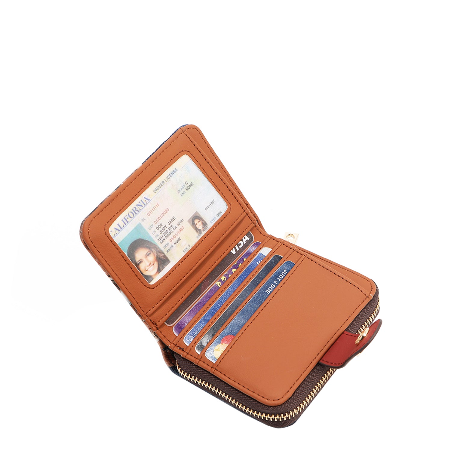 PORTAFOGLIO PIEGHEVOLE A FORMA DI CUORE IN DENIM (<tc>SOFIA MONTANA</tc>)