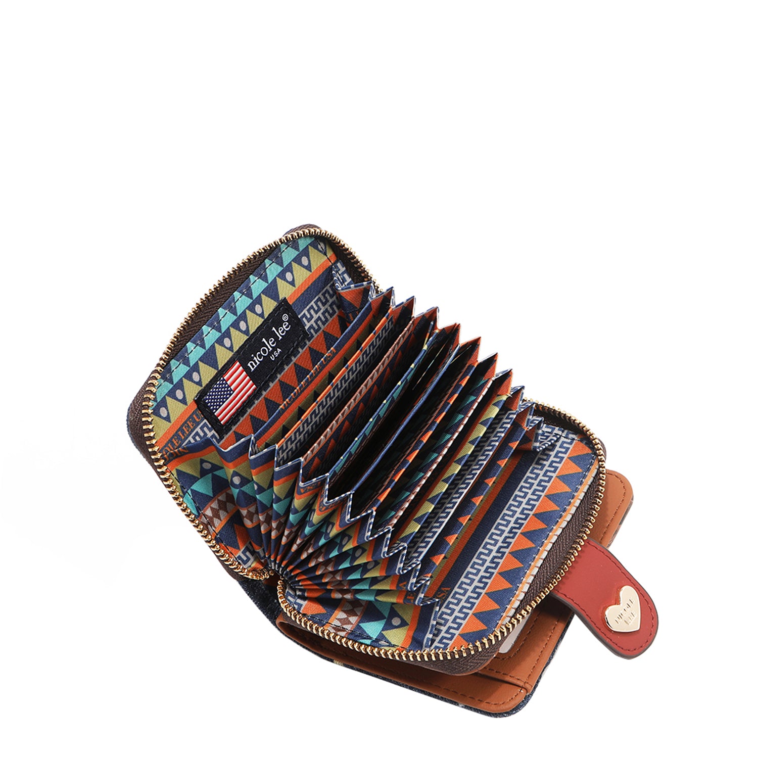 PORTAFOGLIO PIEGHEVOLE A FORMA DI CUORE IN DENIM (<tc>SOFIA MONTANA</tc>)