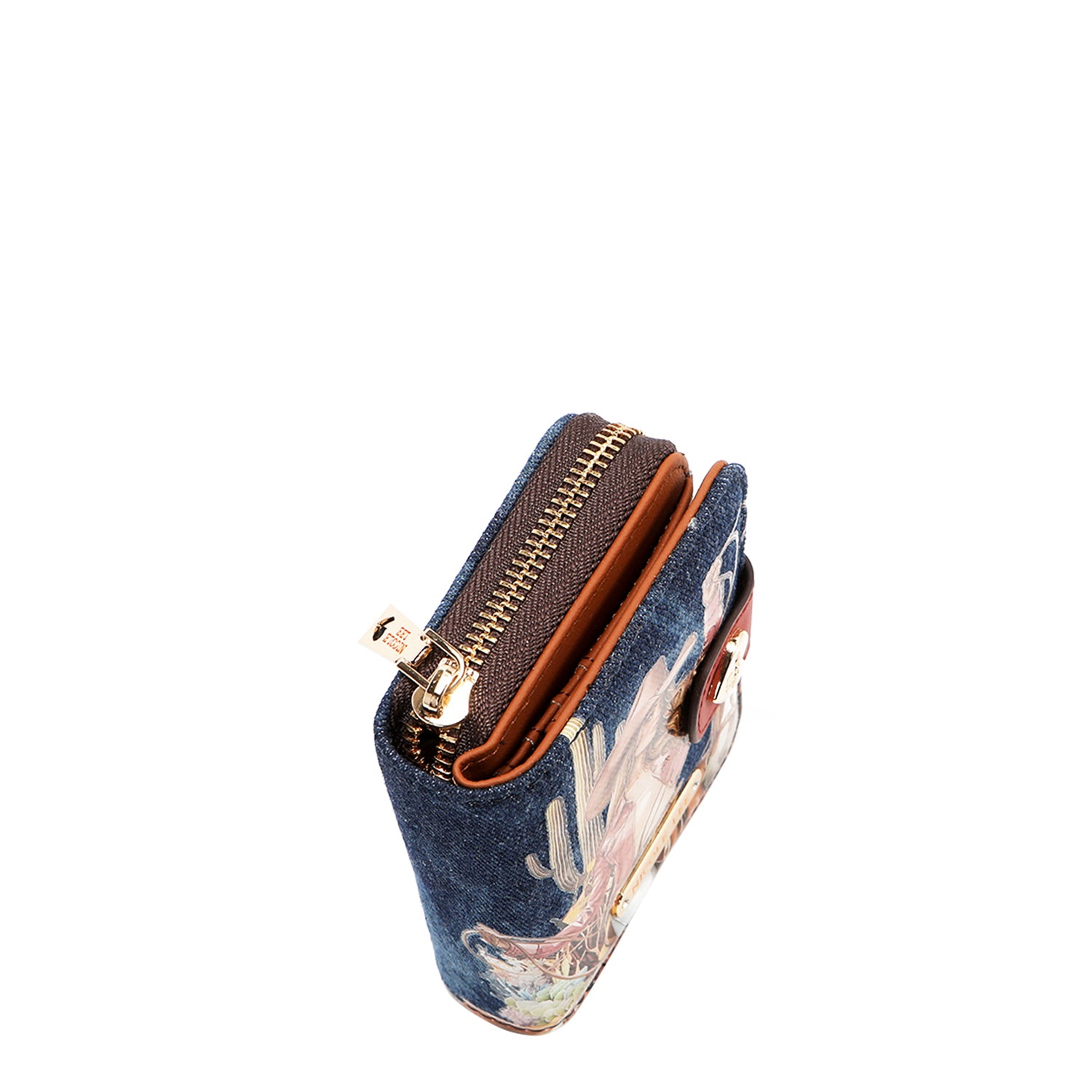 PORTAFOGLIO PIEGHEVOLE A FORMA DI CUORE IN DENIM (<tc>SOFIA MONTANA</tc>)