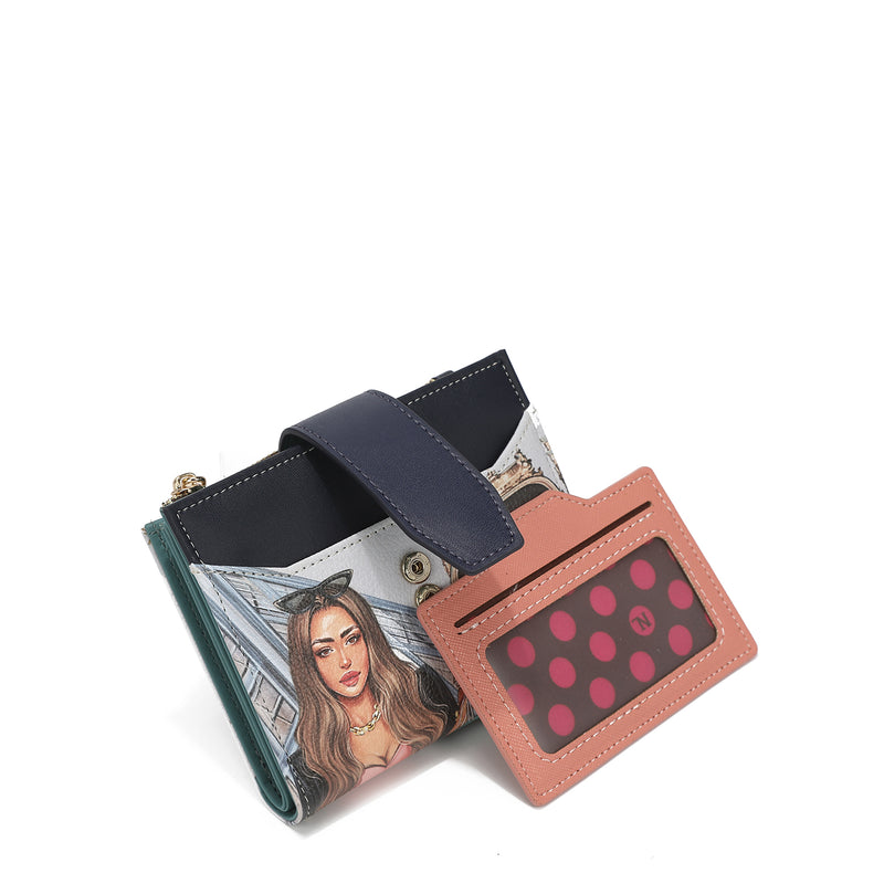 FASHION COMPACT DOUBLE WALLET WITH RFID BLOCKING