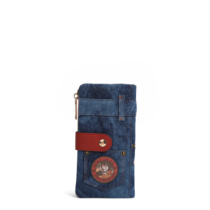 AMANDA 2-TEILIGE DENIM-FALTBRIEFTASCHE (<tc>BLIND DATE</tc> )