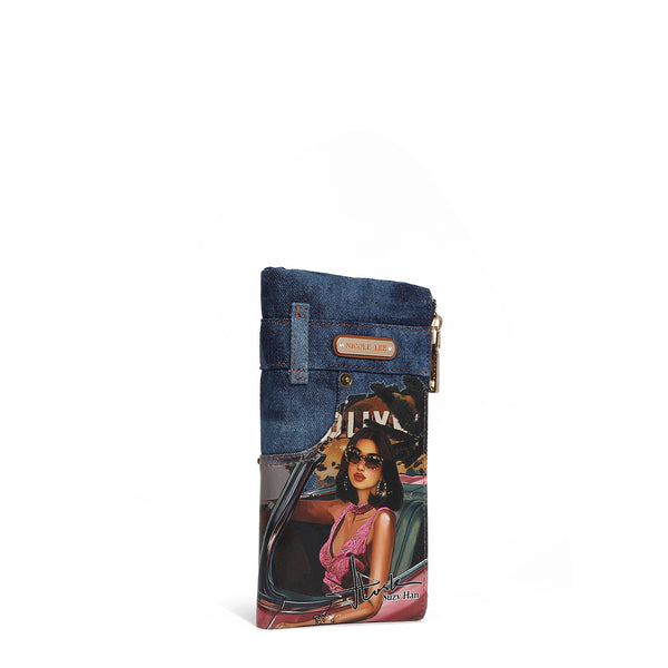 CARTERA PLEGABLE AMANDA 2 PIEZAS DE DENIM (HOLLYWOOD DRIVE)