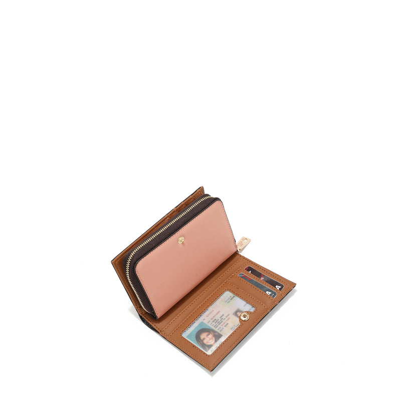 FOLDABLE WALLET WITH CENTRAL ZIPPER (<tc>HOLLYWOOD DRIVE</tc> )