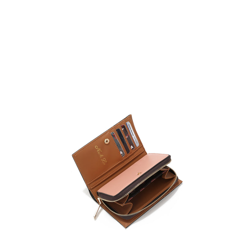 FOLDABLE WALLET WITH CENTRAL ZIPPER (<tc>HOLLYWOOD DRIVE</tc> )