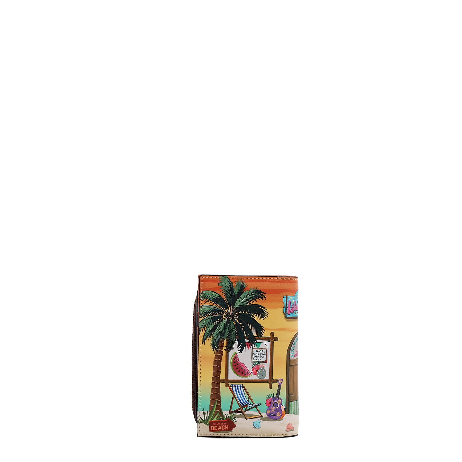 FOLDABLE WALLET WITH CENTRAL ZIP (<tc>SUN & SAND</tc>)