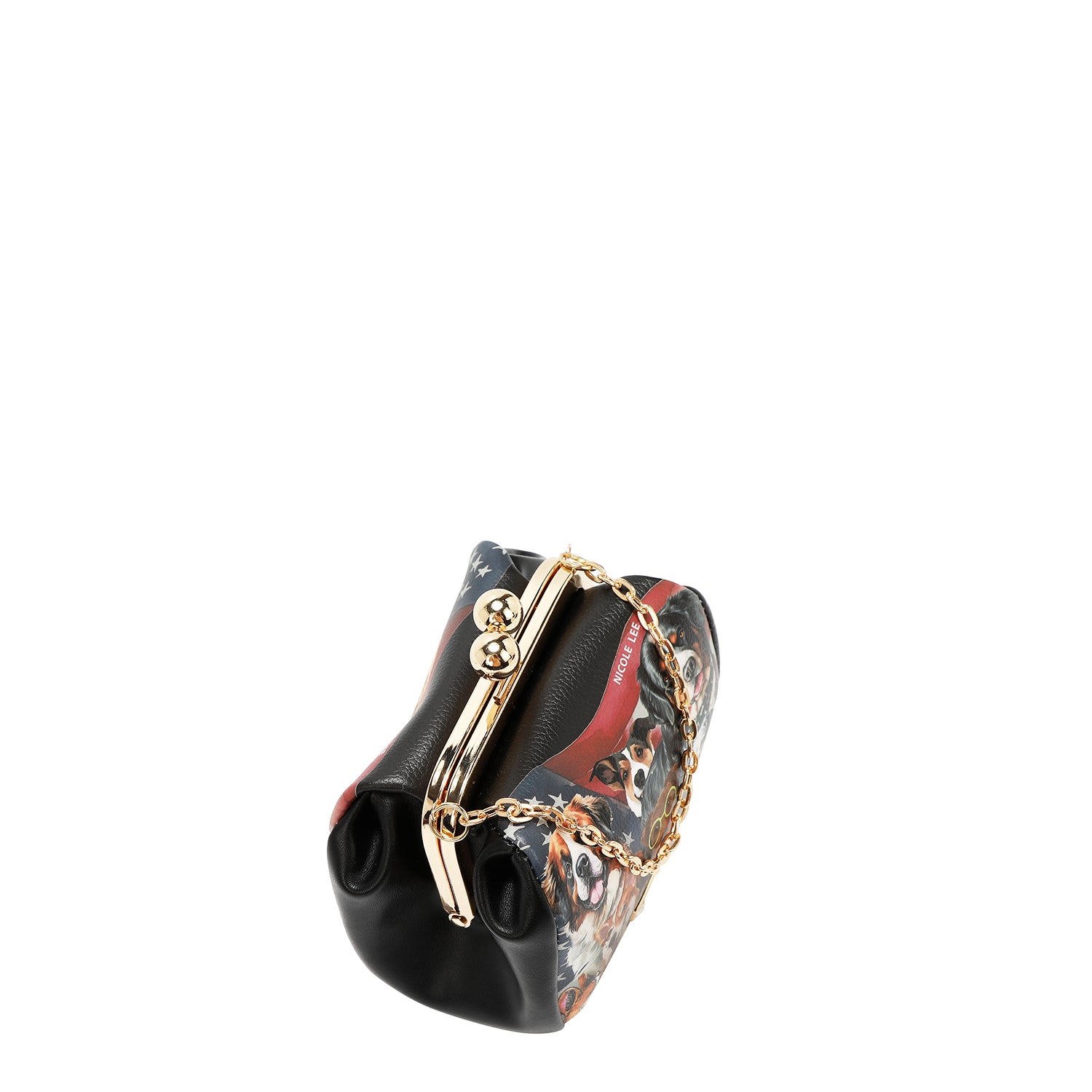 Kiss Lock Crossbody Mini Bag with Embellishments and Includes