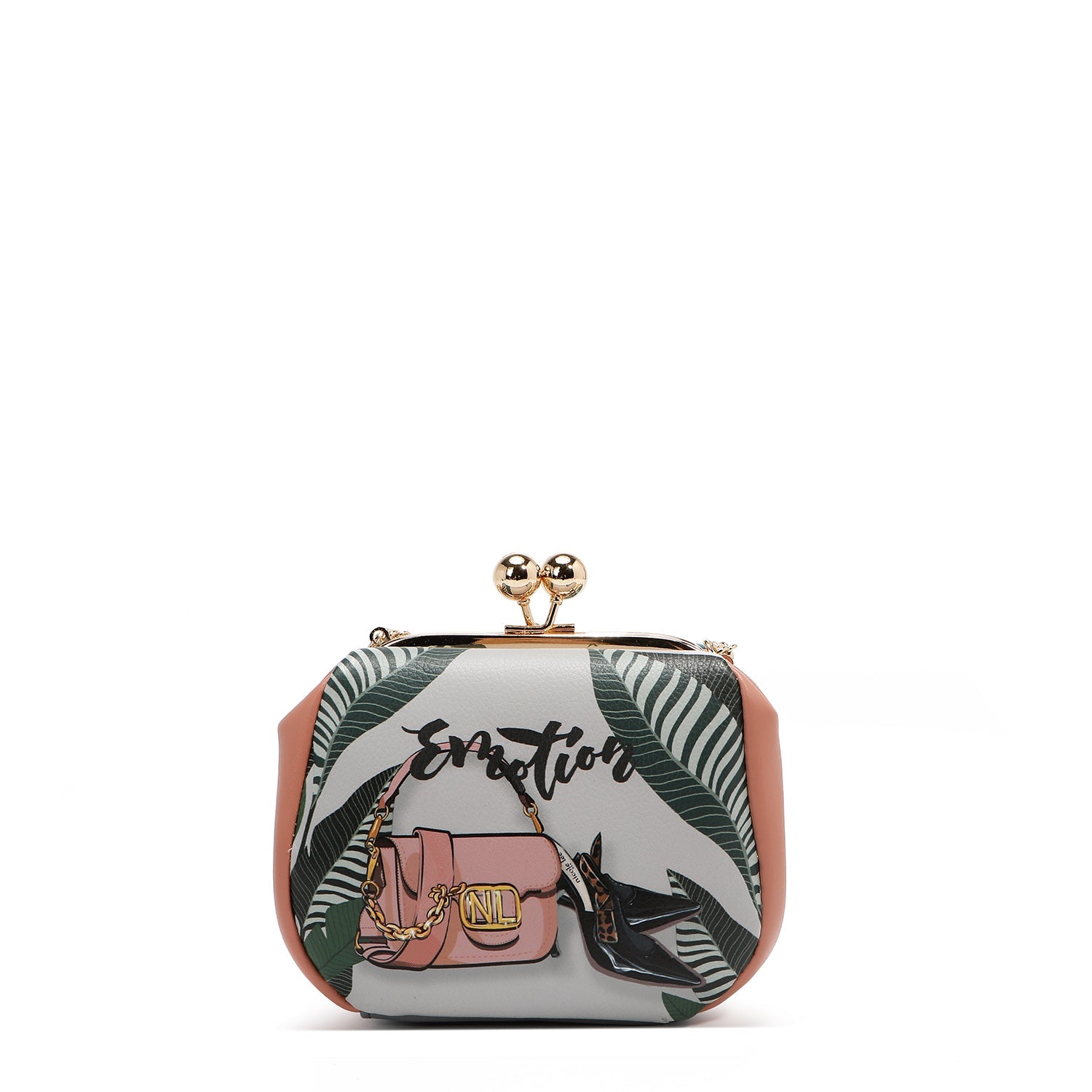 Mini bolsa transversal com fecho de encaixe (<tc>EMOTION</tc>)