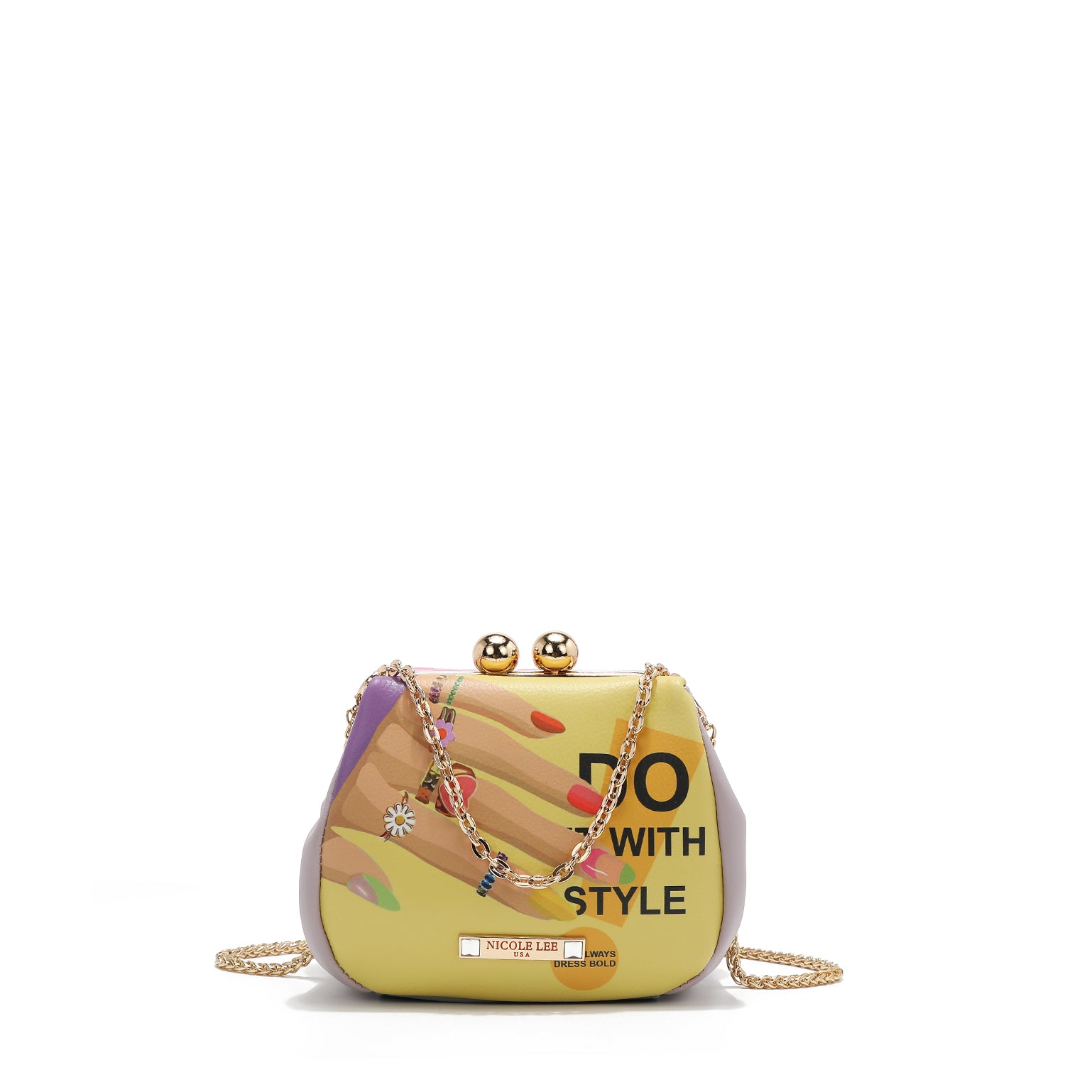 Mini borsa incrociata con chiusura della serratura del bacio (smalto)