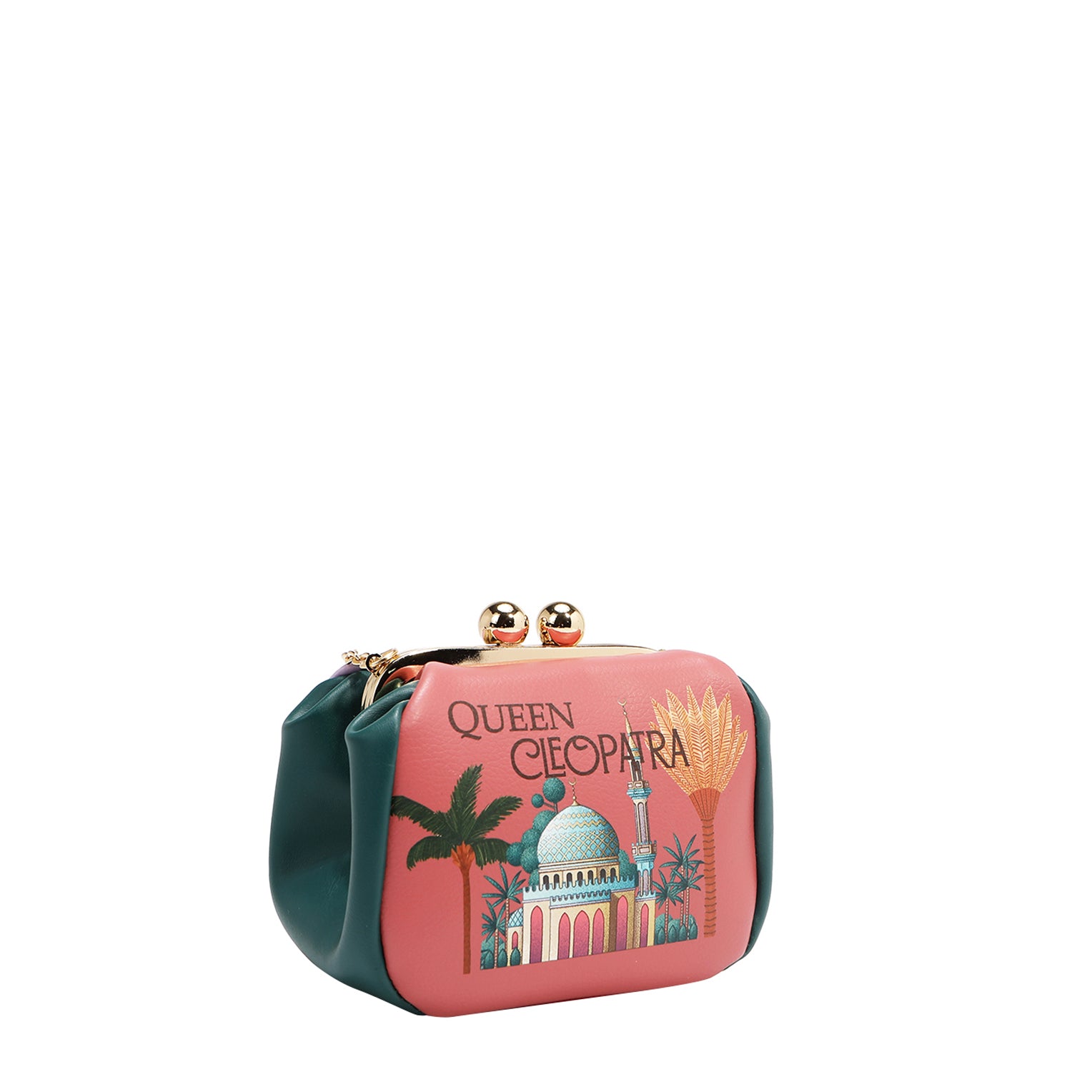 Kiss Lock Crossbody Mini Bag with Embellishments and Includes