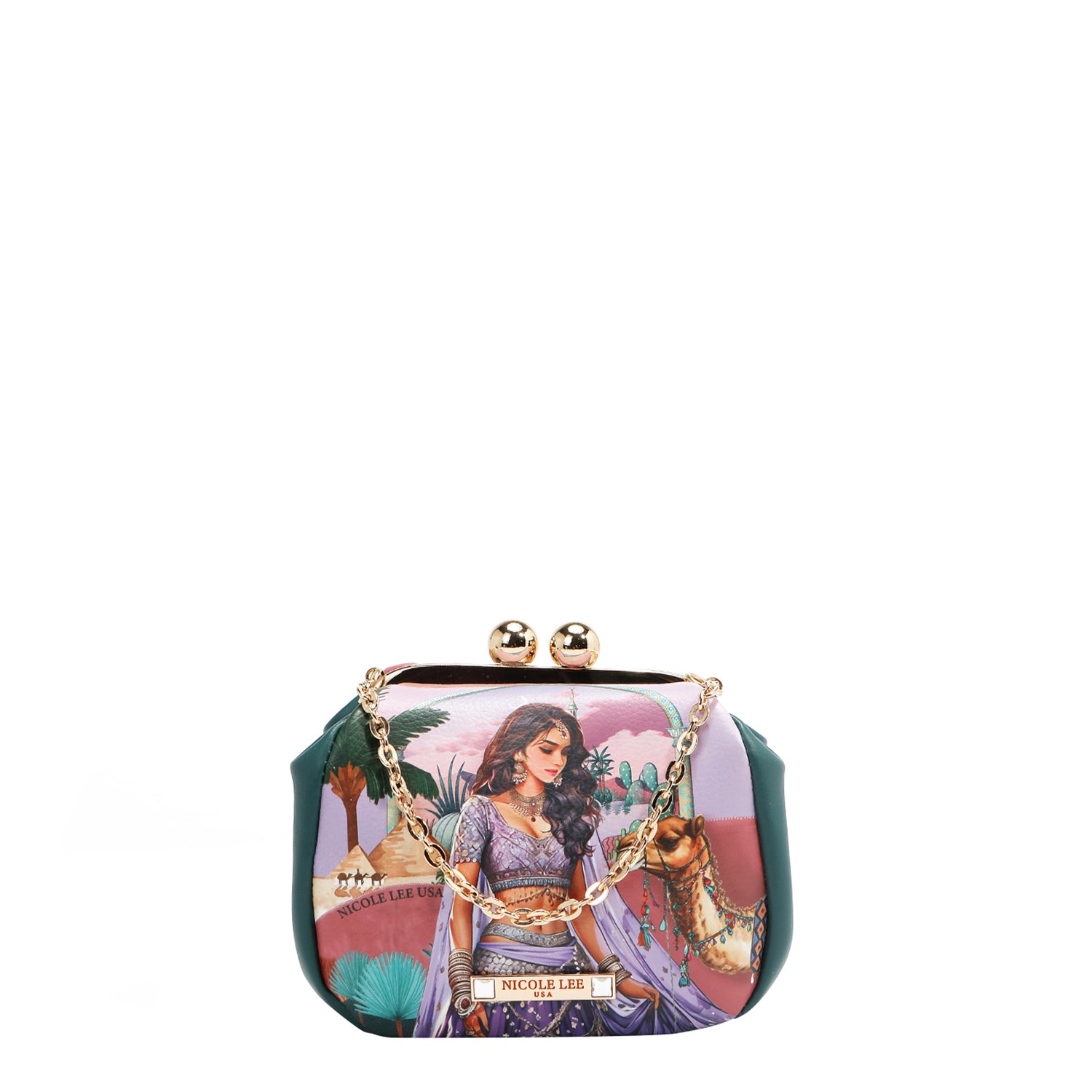 MINI SAC BANDOULIÈRE AVEC FERMETURE KISS LOCK (<tc>QUEEN CLEOPATRA</tc>)