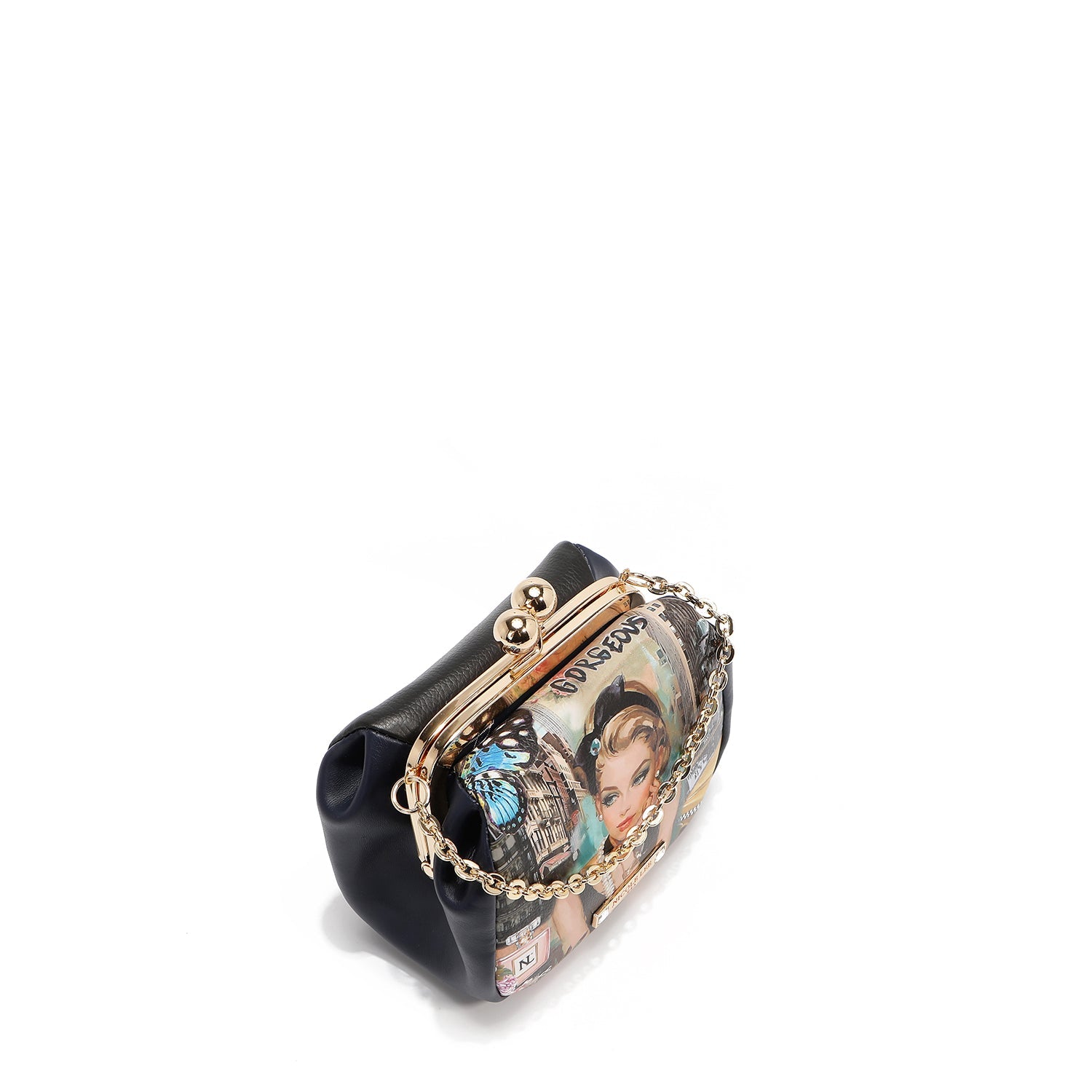 MINI BOLSA TIRACOLO COM FECHO KISS LOCK (SABINA IMAGINES)