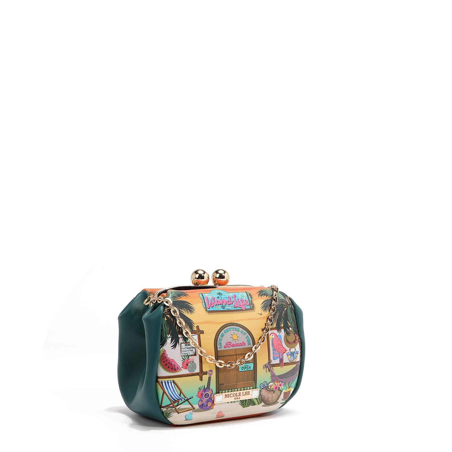 MINI BORSA A TRACOLLA CON CHIUSURA KISS LOCK (<tc>SUN & SAND</tc>)