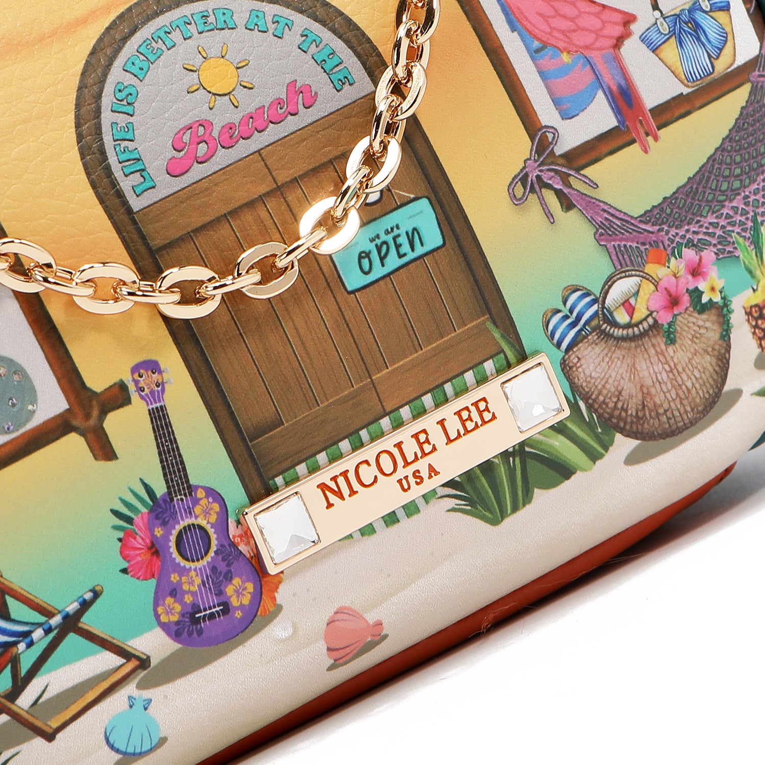 MINI BORSA A TRACOLLA CON CHIUSURA KISS LOCK (<tc>SUN & SAND</tc>)