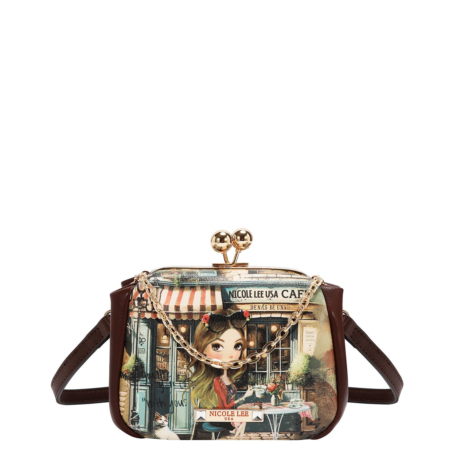 MINI BOLSO CRUZADO CON CIERRE KISS LOCK (VIRTUAL FRIEND)
