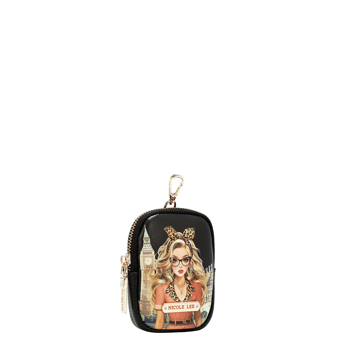 CONJUNTO DE 5 PZ BOLSO CONVERTIBLE A MOCHILA (LONDON EYE-NEGRO)