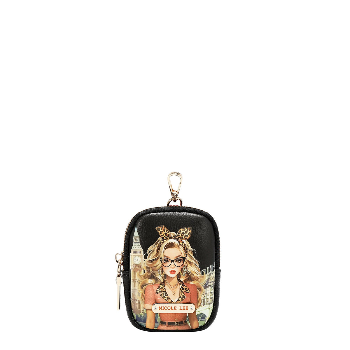 CONJUNTO DE 5 PZ BOLSO CONVERTIBLE A MOCHILA (LONDON EYE-NEGRO)