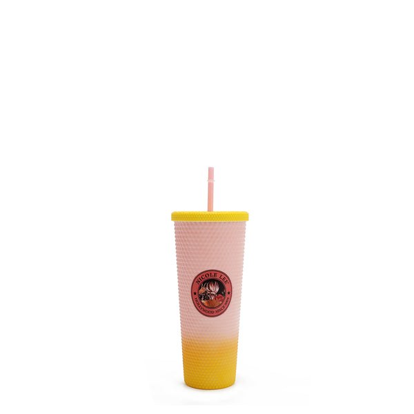 GLASS WITH LID AND STRAW 71 cL WITH STUDS (<tc>BLIND DATE</tc> )