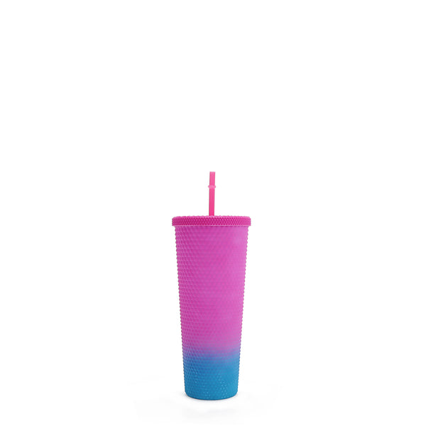 GLASS WITH LID AND STRAW 71 cL WITH STUDS (<tc>HOLLYWOOD DRIVE</tc> )