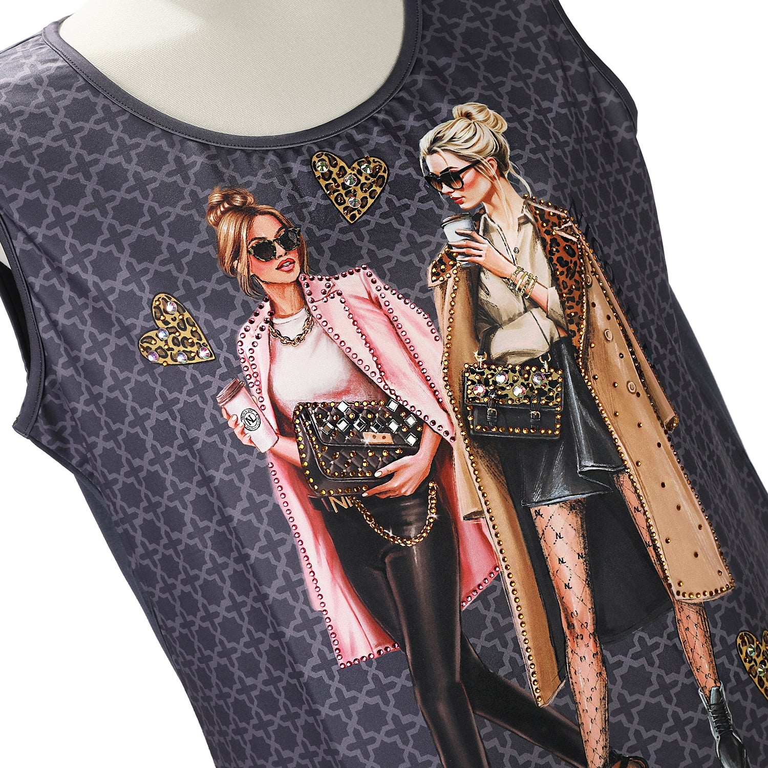 NICOLE LEE TUNICA TOP CON BRILLANTINI (<tc>LADIES NIGHT OUT</tc>)