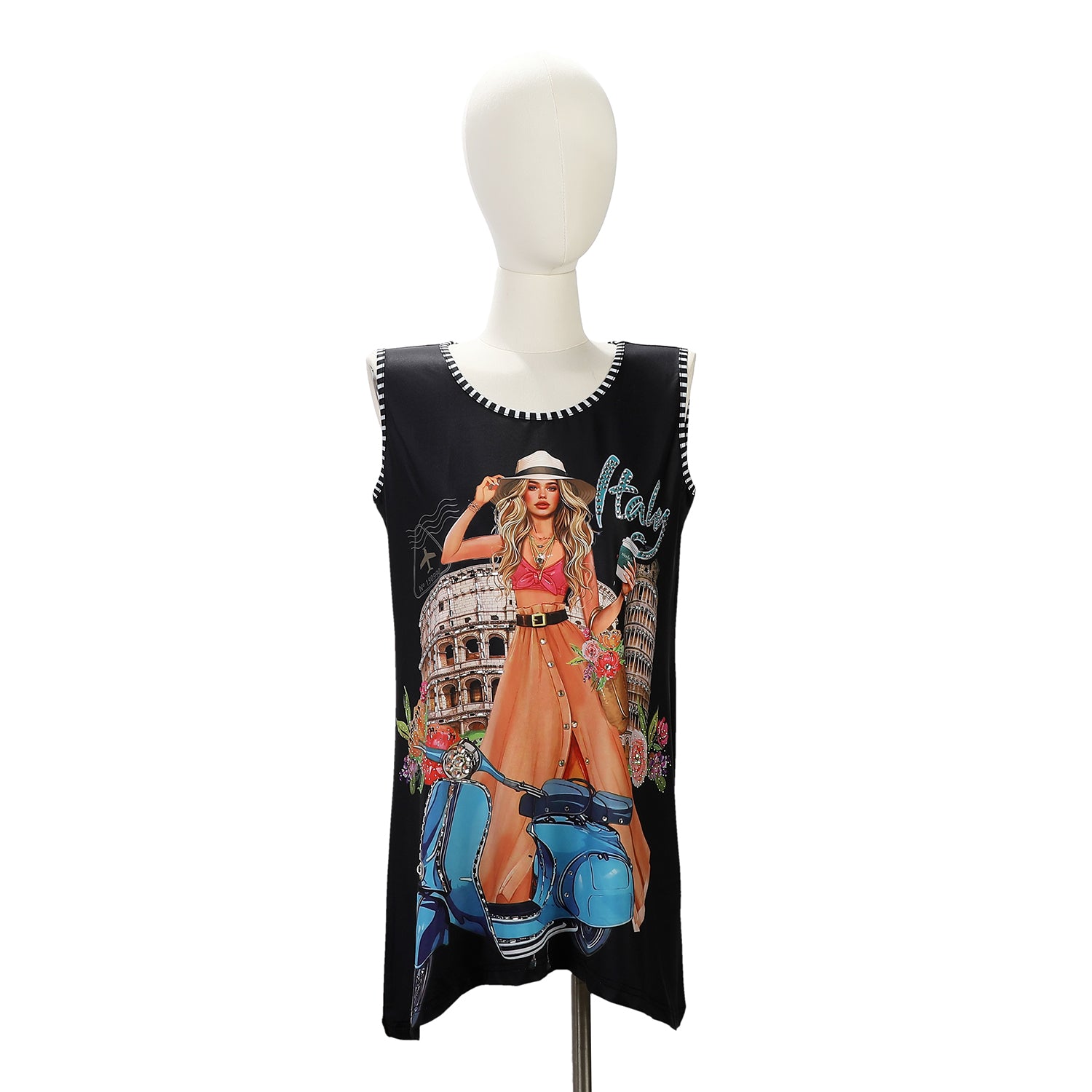 NICOLE LEE TUNIKA-TOP MIT GLITZER (<tc>MARTHA TRAVELS ITALY</tc>)