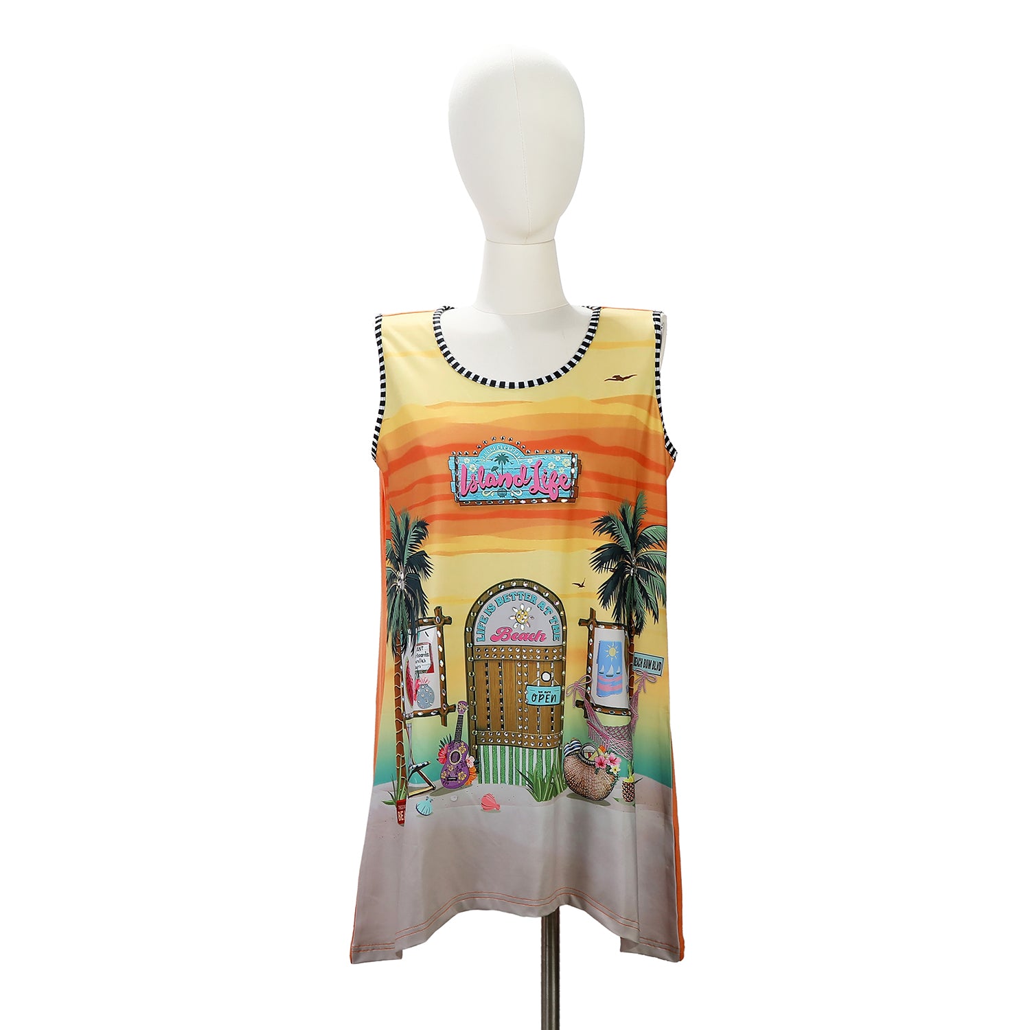 NICOLE LEE TUNICA TOP CON BRILLANTINI (<tc>SUN & SAND</tc>)