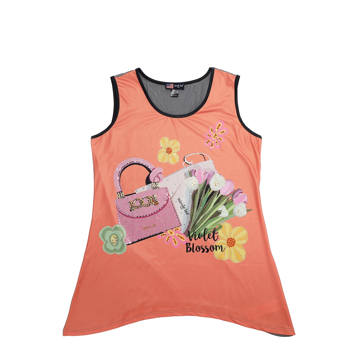 NICOLE LEE TUNIKA-TOP MIT GLITZER (<tc>VIOLET BLOSSOM</tc>)