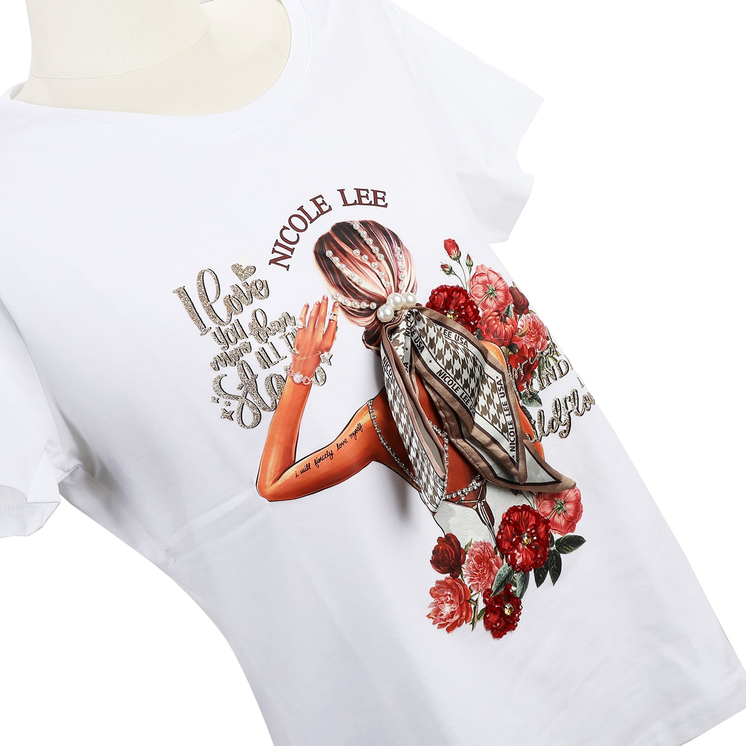 T-SHIRT ALLA MODA NICOLE LEE CON BRILLANTINI (<tc>BLIND DATE</tc>)