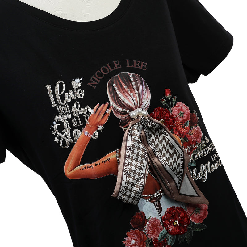 T-SHIRT MODE NICOLE LEE AVEC PAILLETTES (<tc>BLIND DATE</tc> )