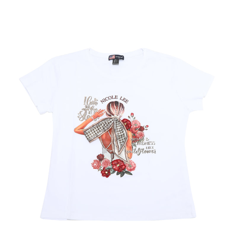 NICOLE LEE FASHION T-SHIRT WITH GLITTER (<tc>BLIND DATE</tc> )