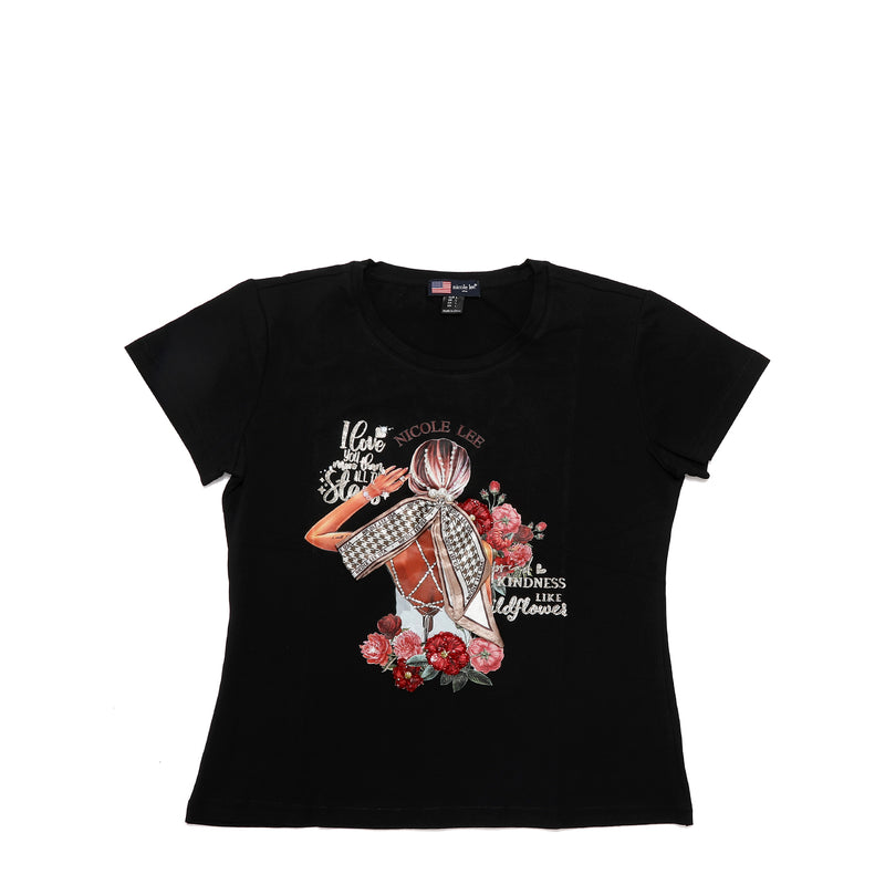 T-SHIRT MODE NICOLE LEE AVEC PAILLETTES (<tc>BLIND DATE</tc> )