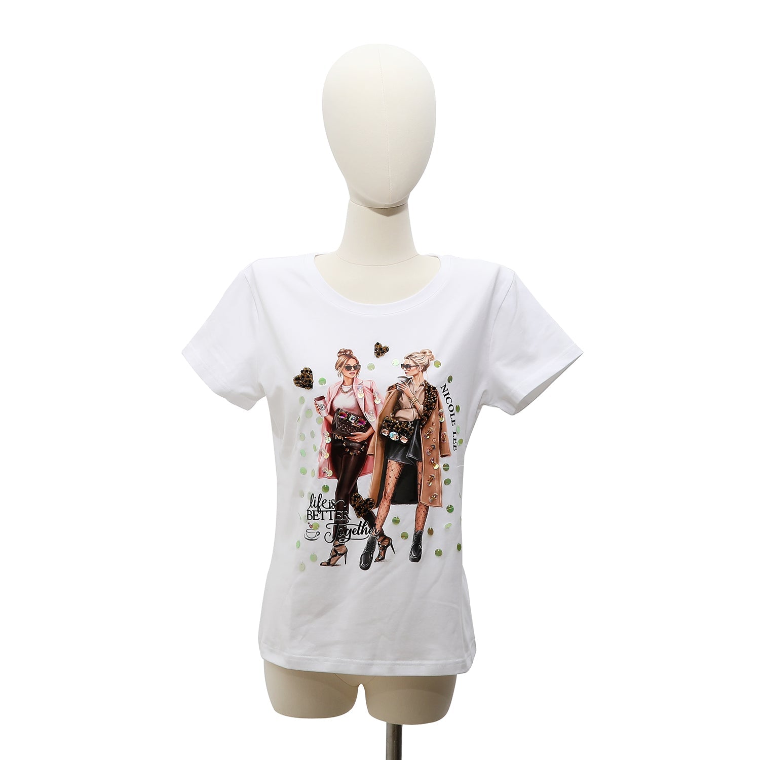 CAMISETA DE MODA NICOLE LEE CON BRILLOS (LADIES NIGHT OUT)