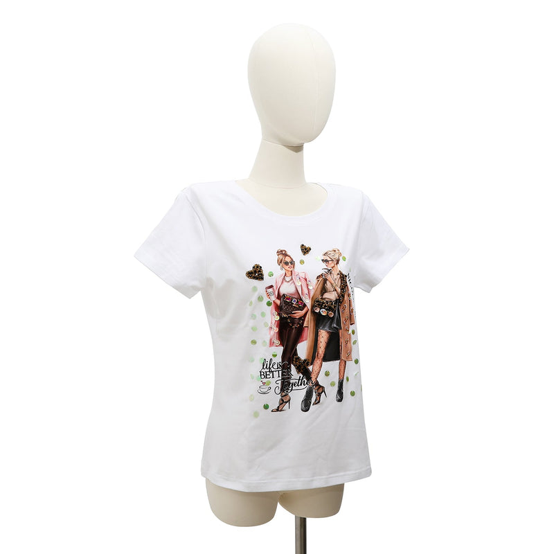 T-SHIRT NICOLE LEE FASHION COM GLITTER (<tc>LADIES NIGHT OUT</tc>)